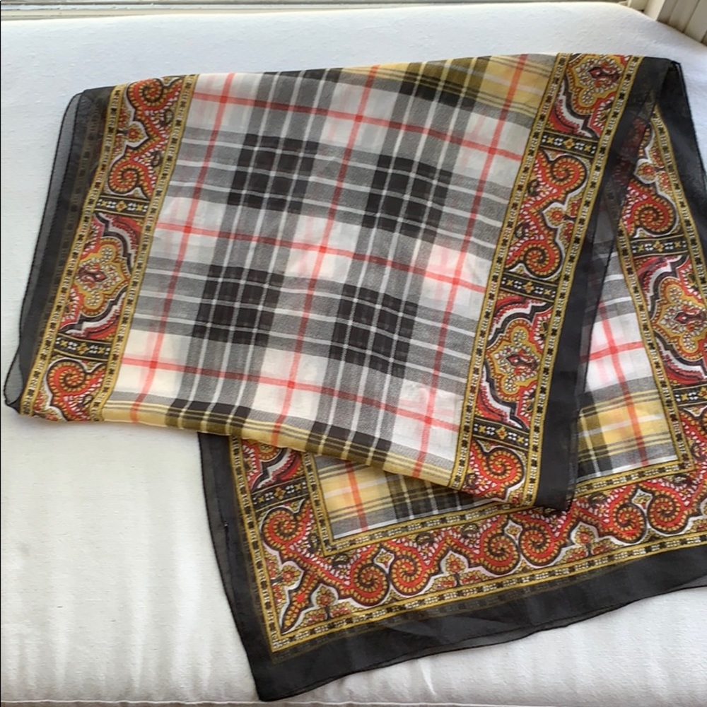 60x17.5” Plaid & Paisley Scarf